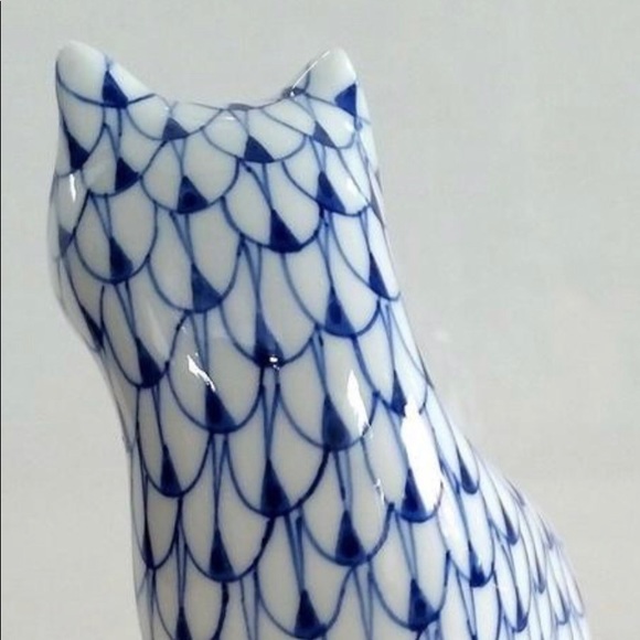 ANDREA BY SADEK VINTAGE COBALT BLUE FISHNET CAT - Picture 4 of 7